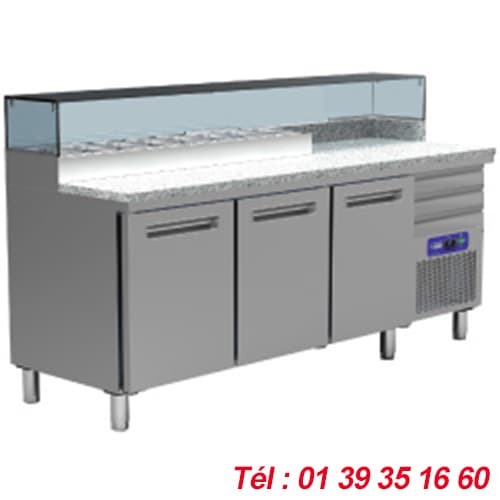 TABLE 3 PORTES STRUCTURE INCORPOREE 8X GN1/4 Haut. 150 mm