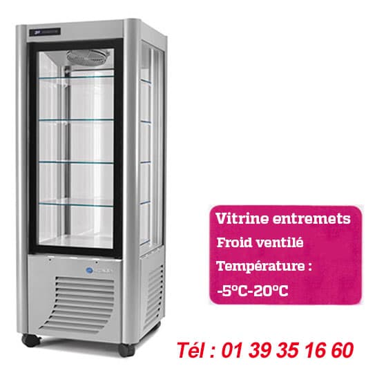 VITRINE  REFRIGEREE 4 FACES VITREES NEGATIVE  VV8-STATIQUE