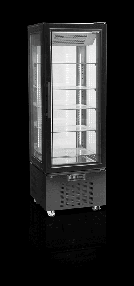 VITRINE REFRIGEREE NEGATIVE 4 FACES VITREES- NOIRE