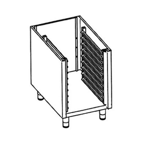 MEUBLE BAS INOX RANGE PLAQUES, ELEMENT SIMPLE, 1 PORTE BATTANTE  TS11