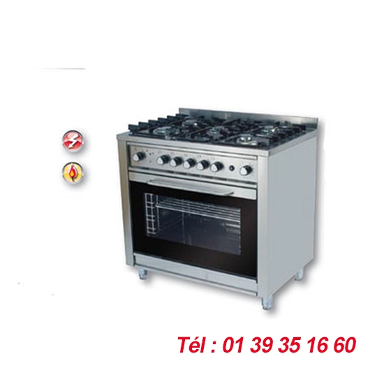 FOURNEAU GAZ SUR FOUR ELECTRIQUE VENTILE