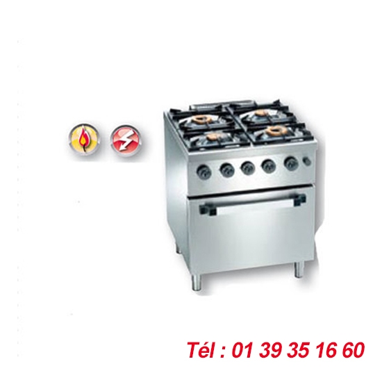 FOURNEAU GAZ SUR FOUR VERSION GAZ OU ELECTRIQUE